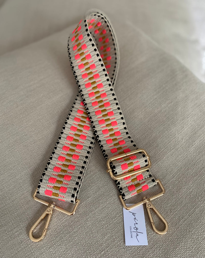 Bag Strap- pink/black