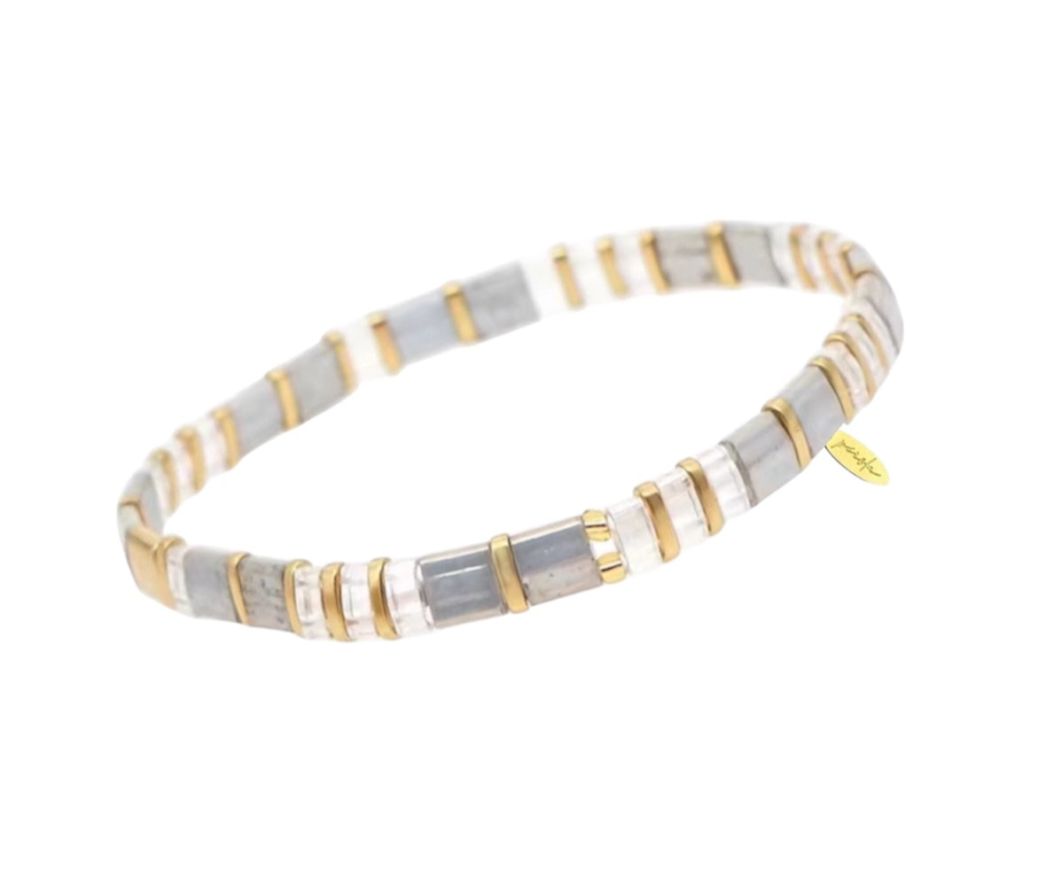 Glass Bead Bracelet- Grey