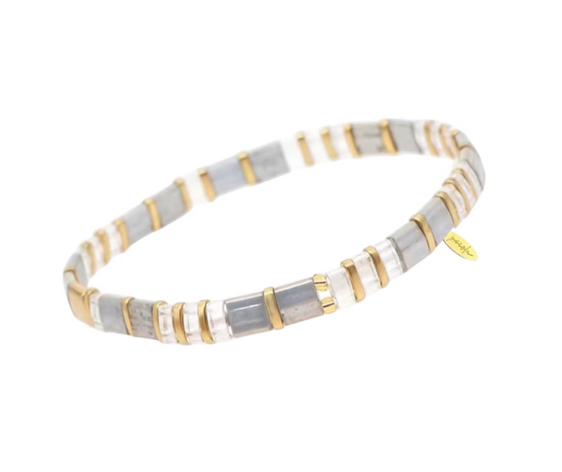 Glass Bead Bracelet- Grey