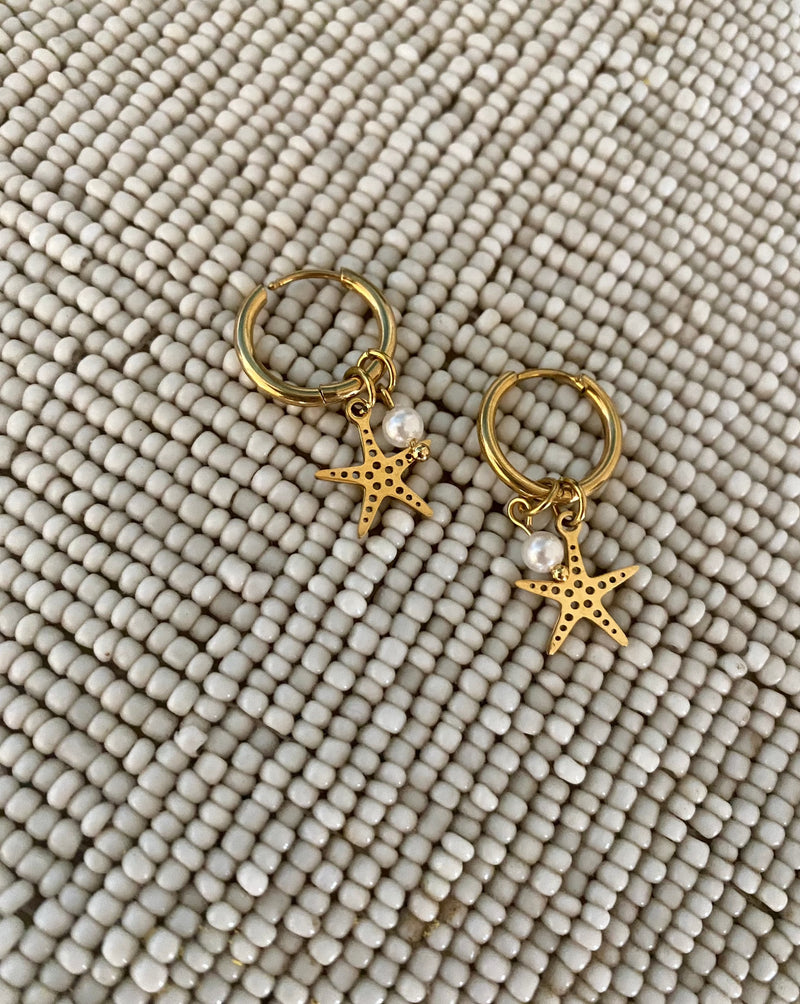 Starfish earrings- white