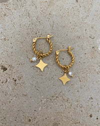 White star earrings