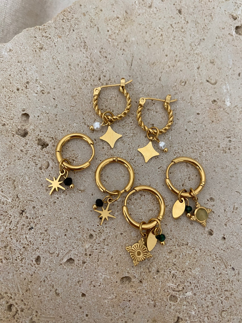 White star earrings