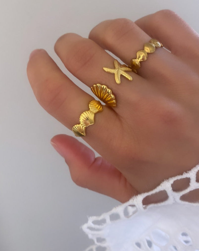 Mini shell ring- gold