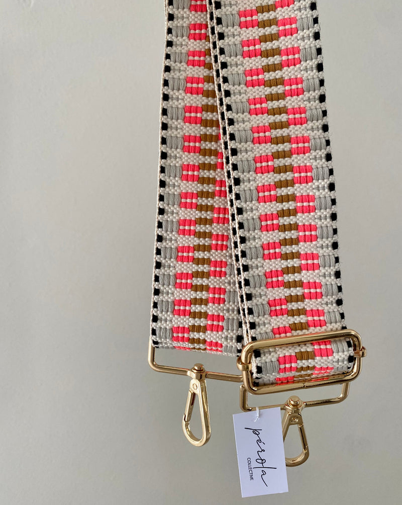 Bag Strap- pink/black