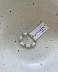 Freshwater pearl stacking ring- multiple beads