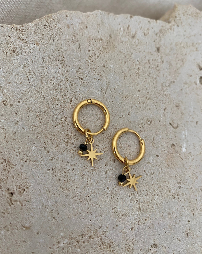 Black star earrings