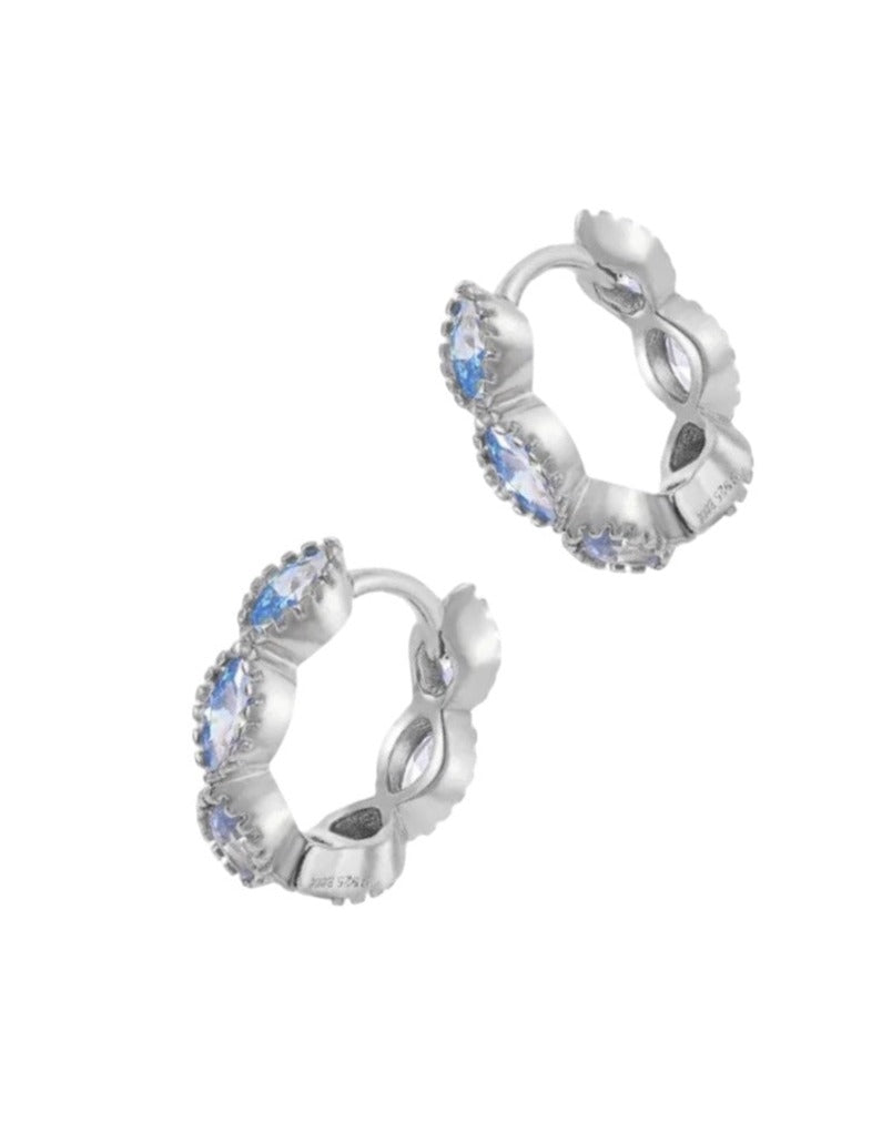 Poppy earrings- silver/blue