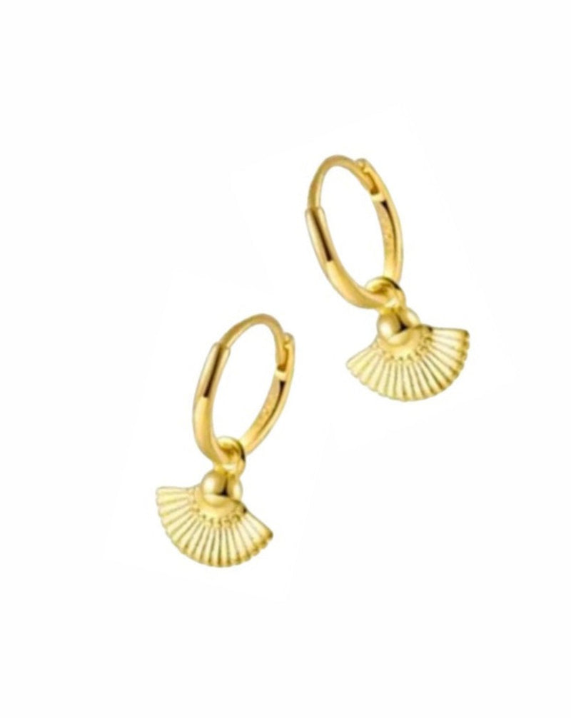 Fan earrings- gold