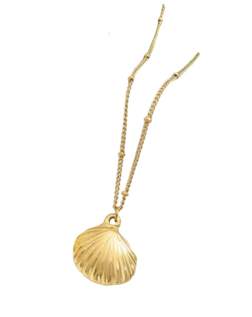 Gold shell necklace