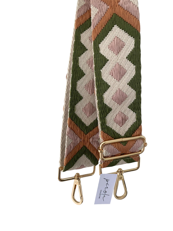 Bag Strap-Olive/Pink