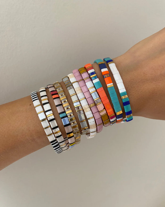 Glass Bead Bracelet- Rainbow