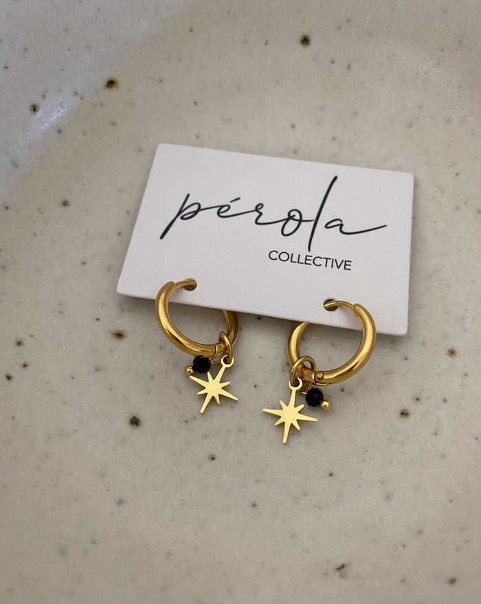 Black star earrings