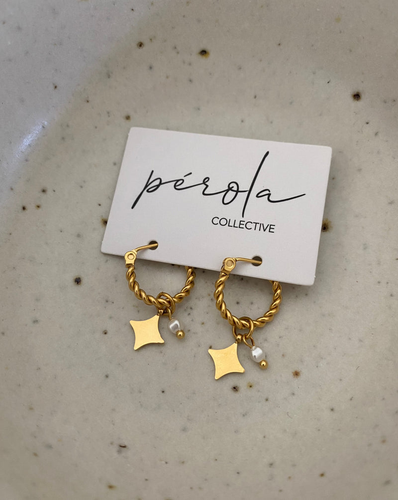 White star earrings