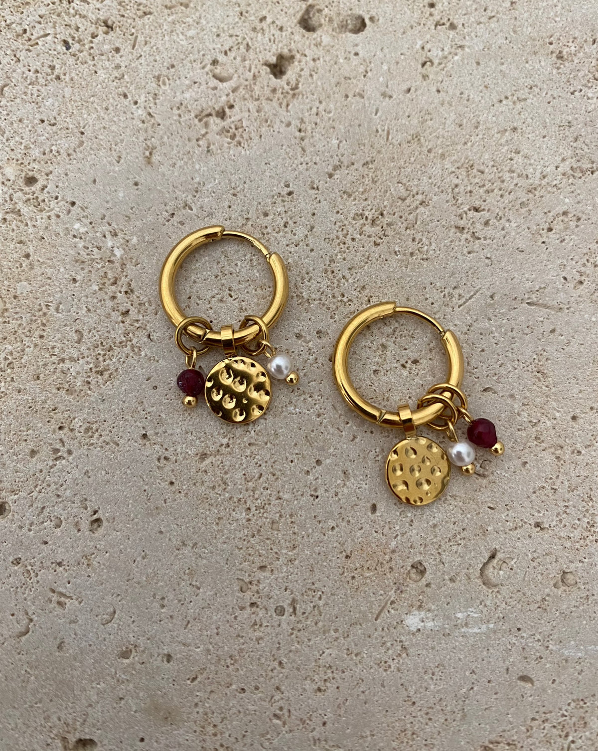 Red moon earrings